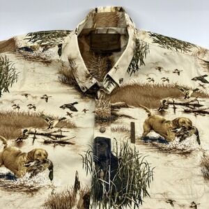 Clearwater Outfitters Shirt Men's Large All Over Print Duck Hunting Dog Labrador